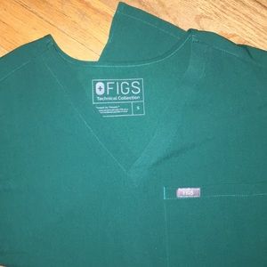 FIGS Catarina Scrub Top Hunter Green Size Small